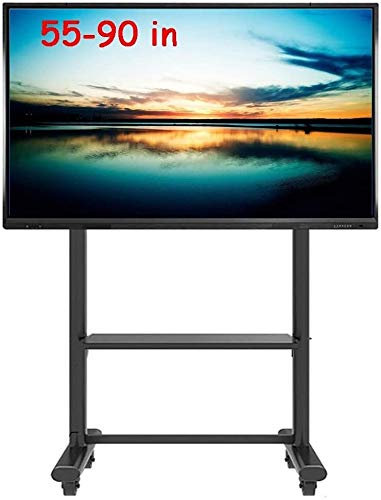 Rolling Tv Stand Mobile Tv Stand for 55 to 90 Inch LED LCD Flat Panel Screen, Swivel Portable Universal Trolley TV Stand for Hospitals Classrooms Company