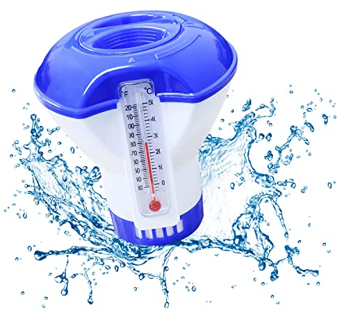 Pool Dosierschwimmer, Pool Dosierschwimmer Mit Thermometer, Pool ZubehöR, Dosierschwimmer Whirlpool Klein, Chlordosierer Einstellbar Mit Thermometer FüR AußEnbereich, Schwimmbad, Spa, Whirlpool (A)