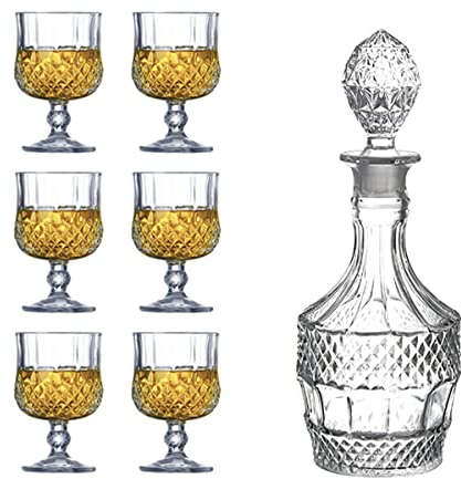 YOtat Juego De Whisky De Cristal para Hombres, Vasos De Whisky De Lujo, 7,44 Onzas, Paquete De 2/4/6 para Vasos De Ron Bourbon, Vaso De Barra, Vasos De Whisky, Regalo (6 Tazas)