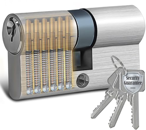 AceMining Cylindres de Serrures, 40/40mm Serrure Porte Exterieure Interieure, 80mm Serrurerie Porte avec 3 Clés, Facile à Installer, Cylindres pour Portes en Bois Verre Chambre
