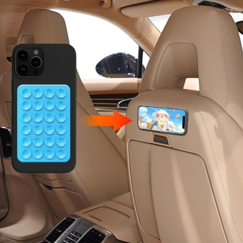 deemars Silikon-Saugnapf Handyhülle Klebehalterung, Einseitiger Saugnapf-Telefonhalter mit starkem Kleber, Anti-Rutsch-Handy-Halterung, Telefon Zubehör Universal für die meisten Telefon (Hellesblau)