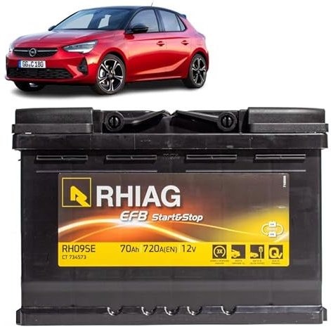 Batteria 70Ah EFB per Opel Corsa F e-Corsa 1.2 benzina 1.5 gasolio 2019+