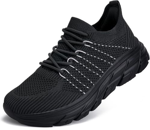 Sneakers Damen Walkingschuhe Orthopädische Schuhe Bequem Turnschuhe Sportschuhe mit Memory Foam(Schwarz,40 EU)