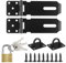 2 sets de candado de seguridad, cerradura de puerta de acero inoxidable, cerradura de puerta de 4 pulgadas con tornillos, muy adecuado para taquillas, con 1 cerradura de latón sintético