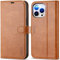 TUCCH Wallet Case for iPhone 13 Pro Max (6.7) 2021, Protective PU Leather Magnetic Folio with[Card Slot][RFID Blocking], Shockproof TPU Stand Cover Compatible with iPhone 13 Pro Max, Textured Brown