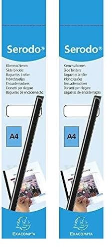 EXACOMPTA Boîte de 25 baguettes à relier manuelle Serodo 3 mm noir, 30 feuilles (Lot de 2)