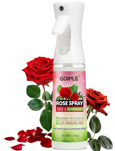 Spray Hydratant Rafraîchissant à L'eau de Rose pour Dreadlocks - Hydratant pour le Cuir Chevelu à l'eau de Rose - Spray pour Dreadlocks pour Nourrir le Cuir Chevelu