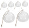 TOPPERFUN 6 Piezas Portavelas Colgante de Cristal para Tealight Diseño Esférico para Decoración de Interiores y Incluye Cuerda de Yute para Colgar