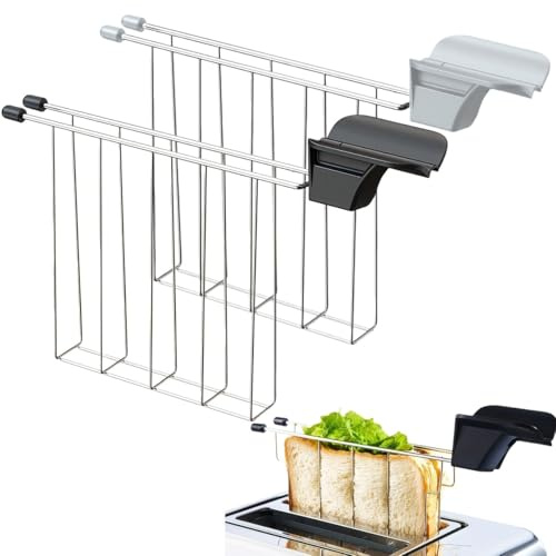 BlesConi Sandwichkorb aus Edelstahl mit hitzebeständigen Griffen für Toaster, geeignet für Brötchen, Bagels und Teekuchen, kompakt und einfach zu verstauen