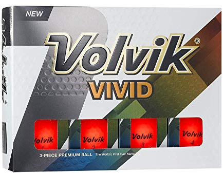 Volvik Vivid Golfbälle, 12 Stück, Unisex, 0000070, rot, One Dozen