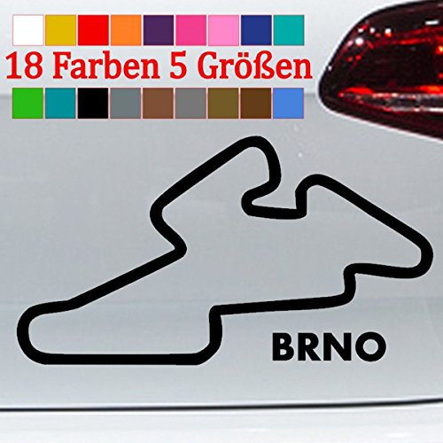 BRNO Rennstrecke Sticker Tschechien Racingtrack Umriss Layout 18 Farben 5 Größen