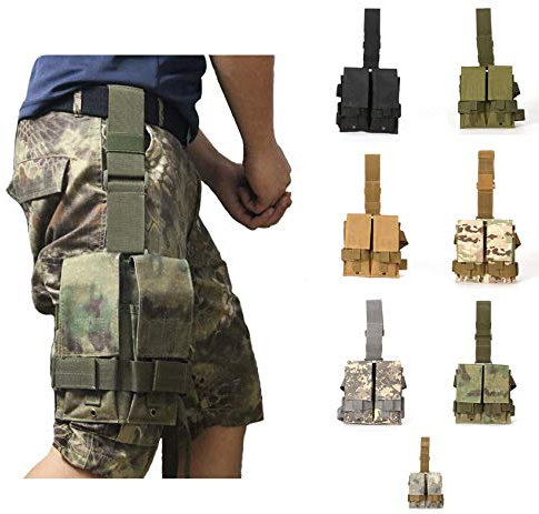 Gexgune Neue Taktische Molle Doppel M4 5,56mm Magazin Tasche Tasche für Airsoft Paintball Drop Leg Panel Utility Beutel Camouflage Tasche (7 Farben optional)