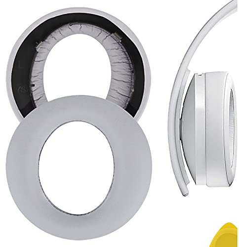 Geekria QuickFit Protein Leather Replacement Ear Pads for Sony PlayStation Gold Wireless New Version 2018, PS4 Gold Wireless 500 Million Limited Edition Headphones Earpads, Repair Parts (Grey)