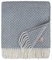Linen & Cotton Warme Weiche Decke Wolldecke Wohndecke Kuscheldecke Sofia mit Fransen -100% Reine Neuseeland Wolle, Grau Blau (130 x 170cm) Plaid Couch Sofa Bett Wohnzimmer Blanket Schurwolle Lammwolle