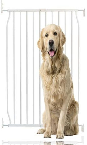 Bettacare Extra Tall Eco Screw Fit Pet Gate, White, 70cm - 80cm, Extra Tall Gate 100cm in Height, Screw Fitted Dog Gate, Safety Gate for Puppy