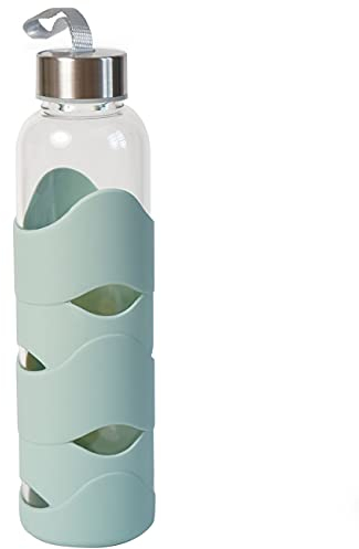 infinite by GEDA LABELS (INFKH) Unisex Jugend Trinkflasche Silikon Mint 500ml Glas