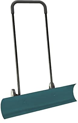 CRESCO Heavy Duty Snow Plough - 96cm | With Plastic Blade & Traction Wheels | Plastic Scoop Suitable for Ice, Snow, Car Driveway Grit or Salt Spreader, Walkway, Deck, Patio & Paths | Black