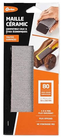 Gerlon 2 Papier Abrasif - Papier de Verre Super Resistant - Maille Ceramic 93 230 MM Grain 80 (Gros) ADP2MG Neutre