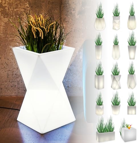 Monumo®️ Leuchtender Blumentopf Groß 70 cm x 40 cm x 40 cm | geeignet für Haus, Büro, Garten, Patio, Hotel, Restaurant, Balkon und Terrasse, gemütliche Innenlampe, moderner Gartentopf (Valencia)