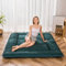 MAXYOYO Klappmatratze Futon Matratze Bodenmatratze Gepolsterte Japanische Tatami Gesteppte Bett, Dicke Faltmatratze Schlafmatte Rollmatratze Bodenliege Gästematratze (Dunkelgrün, 150x200 cm)