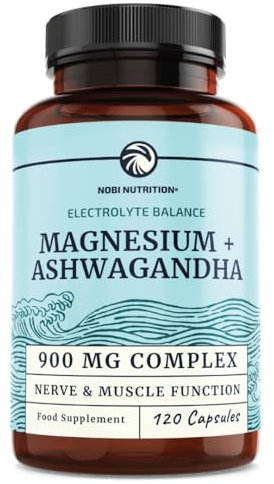 Magnesium Ashwagandha | Stress Relief & Rest for Adults | Relax, Reset, Support Calm Mood & Muscle Health with Magnesium Citrate & Oxide 400 mg + Ashwagandha 500 mg | Calming Supplements | 120 Ct