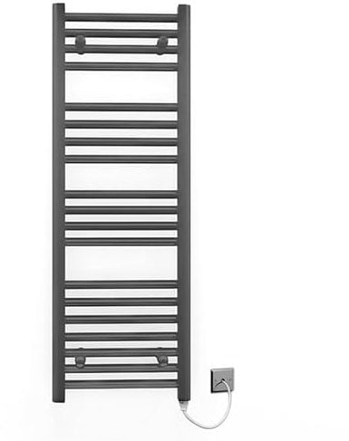 Myhomeware 450mm Wide Anthracite Grey Flat Electric Pre-Filled Heated Towel Rail Radiator For Bathroom Designer UK (450 X 1000MM)
