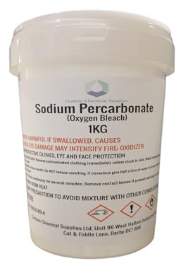 Customchem 1KG - Sodium Percarbonate Pure Granular Coated Oxygen Bleach Cleaner Stain Remover