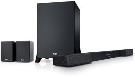 Teufel CINEBAR DUETT Surround Power Edition 4.1-Set - Soundbar mit Subwoofer & Kabellose Aktiv Rear-Speaker, Dolby Audio, Bluetooth, HDMI 3D ARC CEC - schwarz