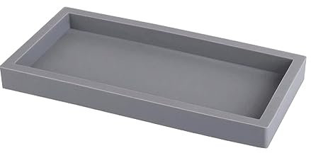 IMCCZONY Bandeja para Encimera y Tocador, Bandeja Dispensadora de JabóN de Silicona de 8X4 Pulgadas, Bandeja para para de JabóN, Bandeja para, Color Gris