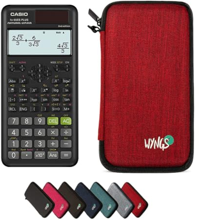 Casio fx-85ES Plus 2nd Edition inkl. WYNGS Schutztasche Rot - Wissenschaftlicher Taschenrechner - Basic Set