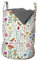ABAKUHAUS Blumen Wäschesack 2er Pack, Doodle Wald Habitat, Wäschekorb mit Griffen und Kordelzugverschluss, Zweierpack 33cm x 50cm, Weiß Grün