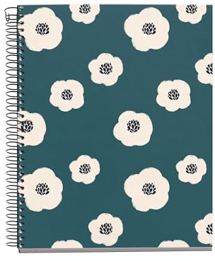 Miquelrius - Notizbuch A5, liniert, 7 mm, 100 Blatt, 70 g/m², Grün | Multifunktionales Notizbuch mit 4 farbigen Abschnitten, mikroperforierten Blättern, 2 Löchern zum Abheften