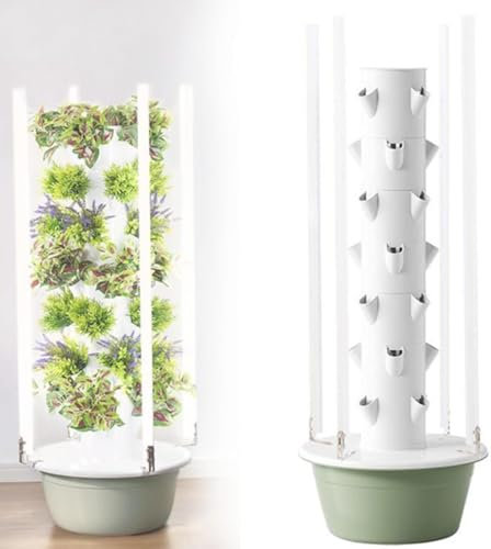 FENGSSLL Huerto Inteligente hidropónico para Interiores y Exteriores con Torre para Hierbas, Frutas y Verduras, 5/7/9 Capas, Kit de Cultivo aeropónico Vertical con Temporizador Inteligente,20holes