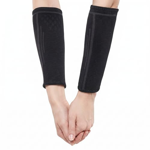Matwsec Armstulpen Volleyball Armschoner für Damen und Herren Unterarm Bandage Armlinge Kompressions Manschetten Unterarmschutz Anti-Rutsch Sport Arm Sleeve für Radfahren Basketball Laufen (Schwarz)