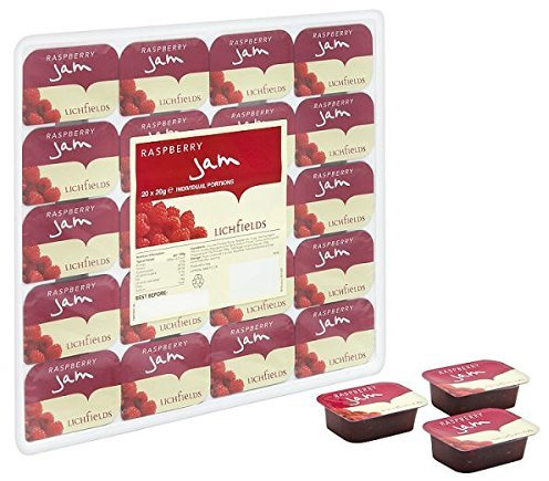 Lichfields Mermelada de frambuesa porciones individuales - 20g (80)