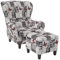 Supellex Ohrensessel »Sofia«, Design Patchwork, Schriftzüge, Liebe, grau (Design-Nr.: 5094), wahlweise mit Hocker