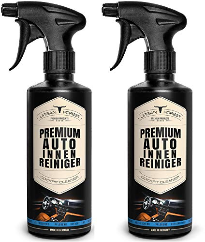 Cockpitreiniger für Cockpitpflege - Premium Auto Innenreiniger für Kunststoff, Polster, Leder, Innenraum, Armaturenbrett, Cockpitspray mit Matteffect von URBAN Forest (2 x 500ml)