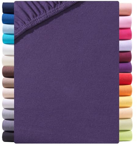 Zestri Premium Spannbettlaken für Boxspringbett Wasserbett | 180x200 180x220 200x200 200x220 | Aubergine | Premium Stoffgewicht 190g/m² | 97% Baumwolle & 3% Elasthan | bis 40 cm Steghöhe | ÖKO-TEX