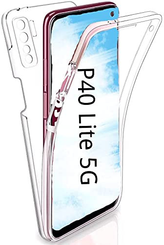 COPHONE - Cover per Huawei P40 Lite 5G 100% Trasparente a 360 Gradi Protezione Totale Morbida Anteriore + Rigida Posteriore. Custodia Touch Antiurto a 360 Gradi per Huawei P40 Lite 5G