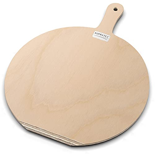 AUPROTEC Pala per pizza in legno di betulla rettificato modello Hendrik: taglia L Ø 36 cm