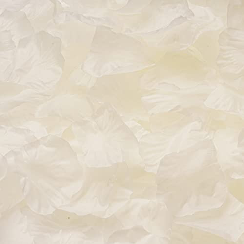 RUIYWEN 1000 Pezzi di Petali di Rosa in Seta Artificiale Bianco Crema per San Valentino, Fiori per Matrimoni, Coriandoli, Spargimento da Tavola