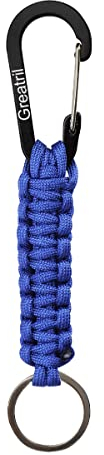 GREATRIL Schlüsselanhänger Karabiner Blau Personalisiert Paracord Schlüsselband Karabinerhaken Clips für Draussen Jungen/Mädchen/Männer/Frauen