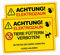 3 Stück XXL Achtung ! Elektrozaun Tiere füttern Weide betreten verboten Schild 30 x 40 cm aus stabiler PVC Hartschaumplatte 5mm mit UV-Schutz von STROBO