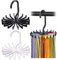 2 Pack Tie Rack Hanger Holder Hooks Organizer for Mens, 360 Degree Rotating Tie Racks, Black&White
