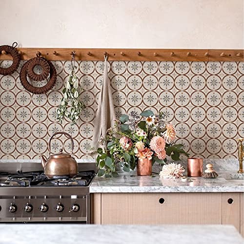Alwayspon 12PcsX15cm/6inch Retro Gray Tile Sticker, Self Adhesive Stick on Tiles Transfer Sticker for Bathroom Kitchen, Splashback for Cooker, Peel and Stick Adhesive Vinyl Wall Tiles Sticker