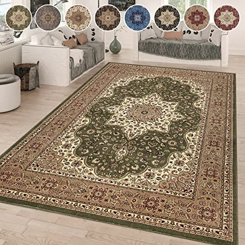 renoazul® Green Rugs Living Room Large 280 x 380 cm - Washable Vintage Rugs For Living Room - Rome Carpets For Bedrooms