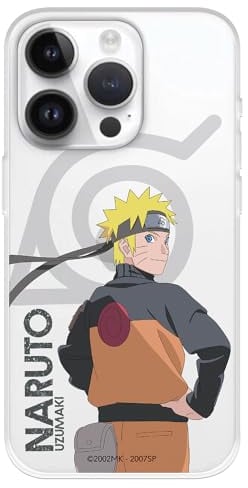 Case Compatible with iPhone 15 Pro Official Naruto Uzumaki to Protect Your Mobile Phone, Transparent Flexible Silicone Case with Official Naruto License