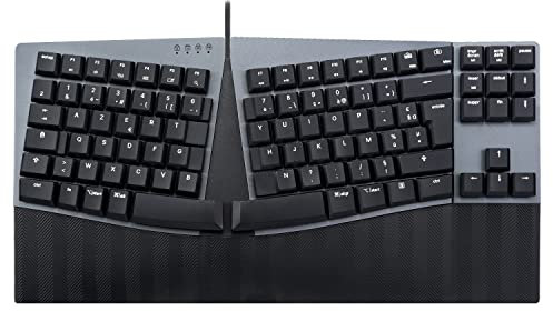 Perixx PERIBOARD-335RD Clavier Filaire Compact et Ergonomique - Tenkeyless - Touches Linéaire Red à Profil Bas - Touches Macro programmables - Windows et Mac OS X - Layout AZERTY français