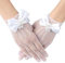 Blumenmädchen Handschuhe Perlen Spitze Handschuhe Kommunion Handschuhe Weiß Schwarz Prinzessin Kurze Handschuhe Höflichkeit Sommer Handschuhe Floral Mesh Handschuhe für Kinder Oper Abend (Weiß)
