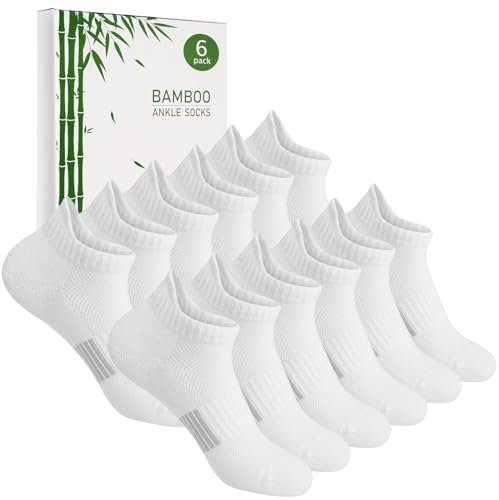Chaussettes Basses en Bambou Femmes Socquettes 39-42/35-38, Chaussettes de Course Sport Running Dames Respirantes en Coton, 6 Paires